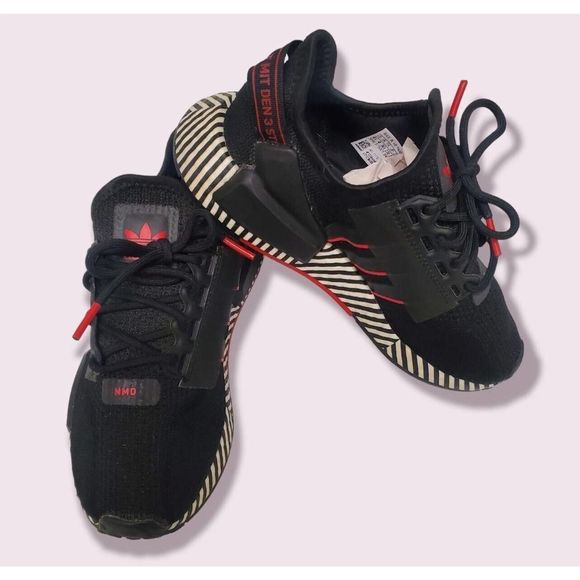 adidas Other - Adidas NMD_R1 V2 SHOES 4 1/2 Black-Red-White Very Good Condition Art FY2107